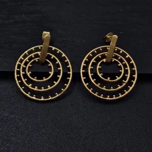 Multi-Hooped Spiked Handmade Bohemian Brass Earrings