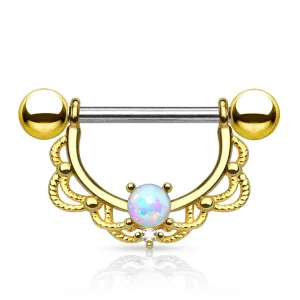 Ópalo Filigree Nipple Jewellery with Gold Plating
