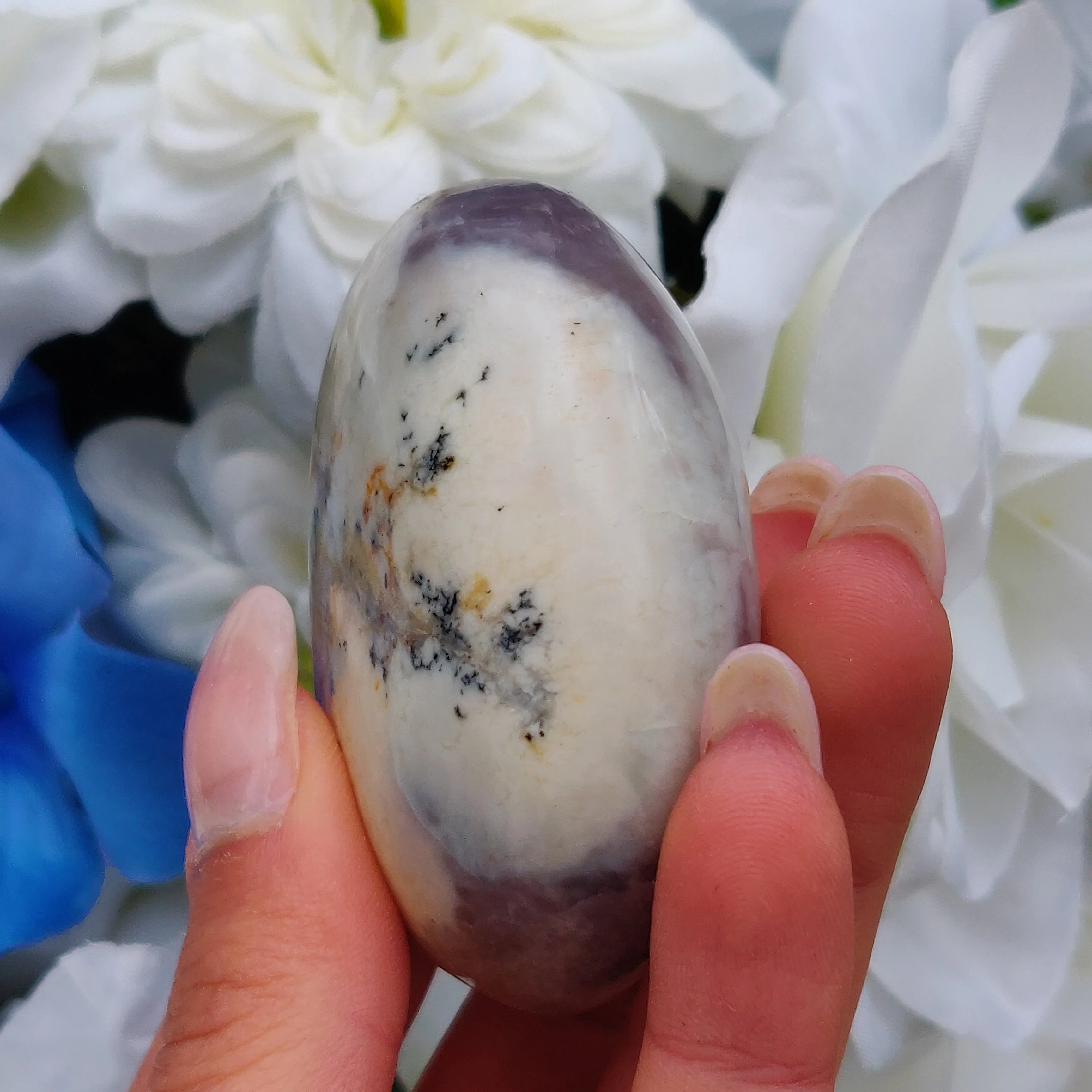 Purple Dendritic Opal  Palm Stone (#18)