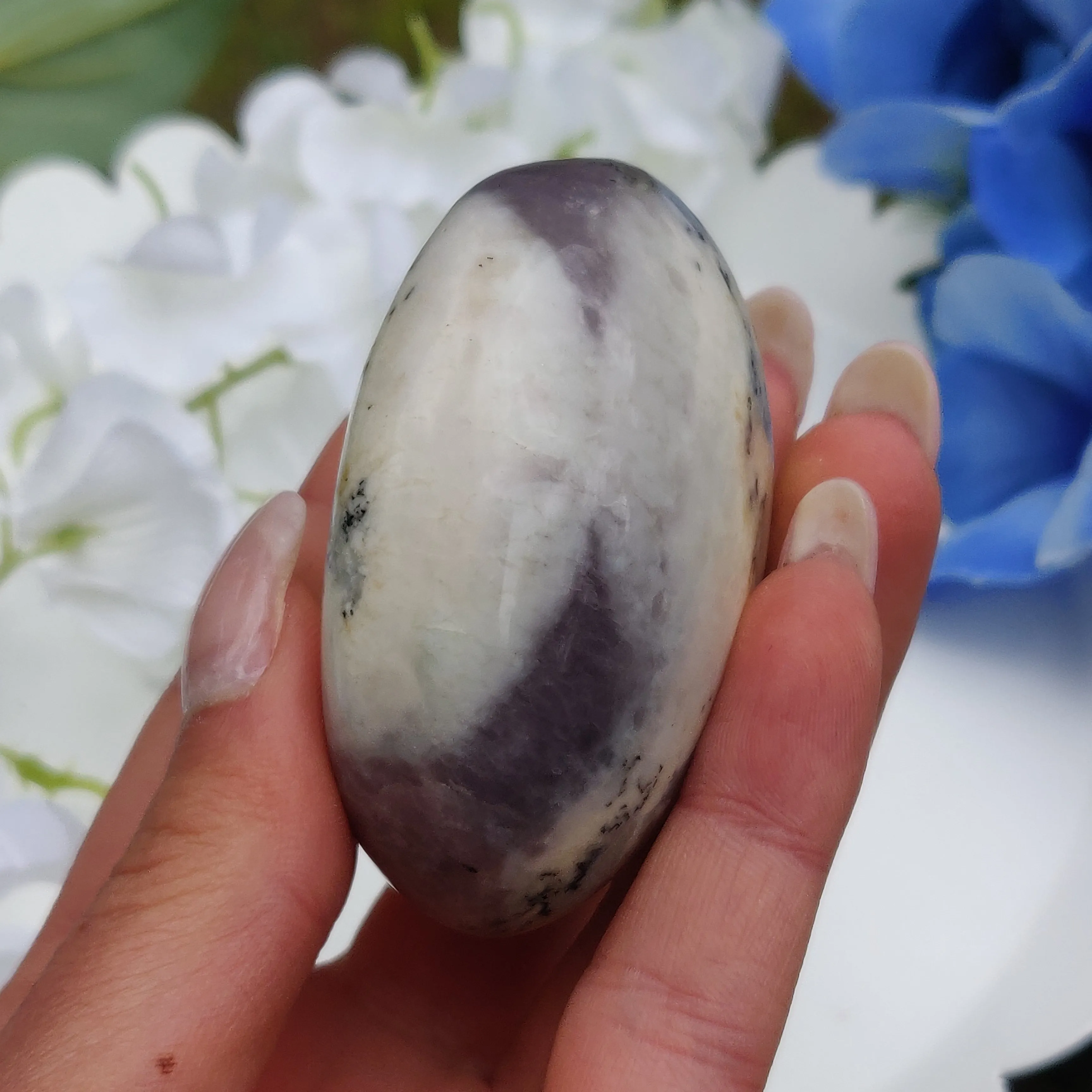 Purple Dendritic Opal  Palm Stone (#18)